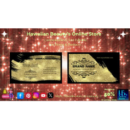 Cartões de visitas Elegantes Dourados e Pretos com