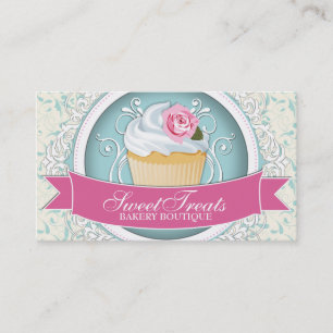 Cartões de visitas elegantes e modernos do cupcak