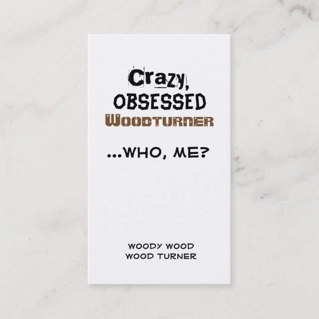 Cartões de visitas engraçados Turner de madeira (Frente)