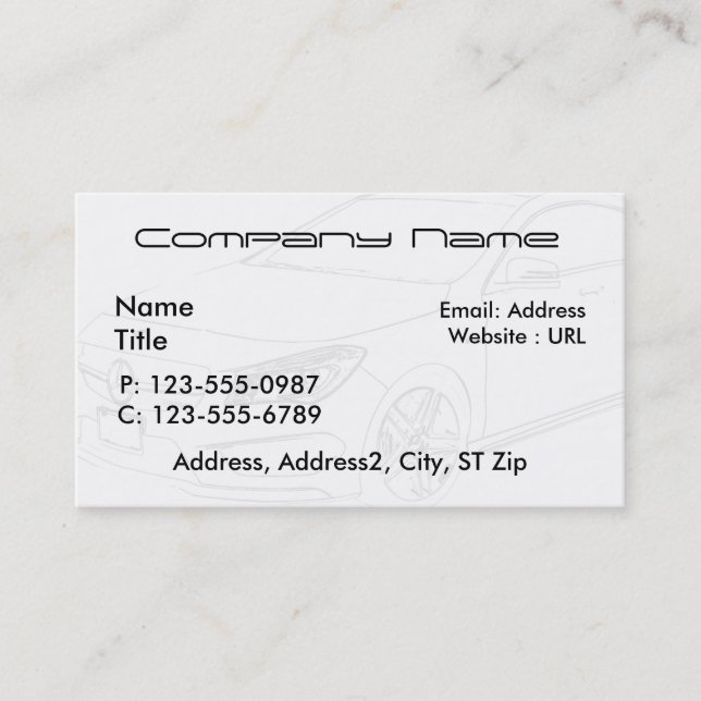 Cartões de visitas esboçados do Benz de Mercedes (Frente)