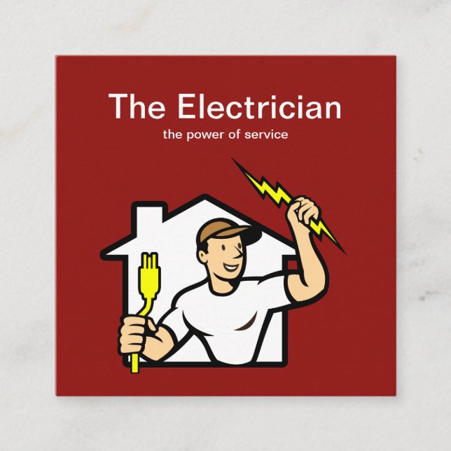 Cartões de visitas espertos do eletricista (Frente)