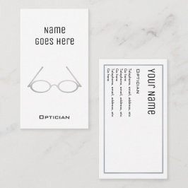 Cartões de visitas "essenciais" do óptico