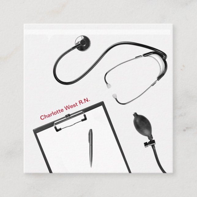 Cartões de visitas Exclusivos de Enfermeira Regist (Frente)