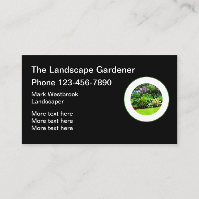 Cartões de visitas exclusivos do Landscaper (Frente)