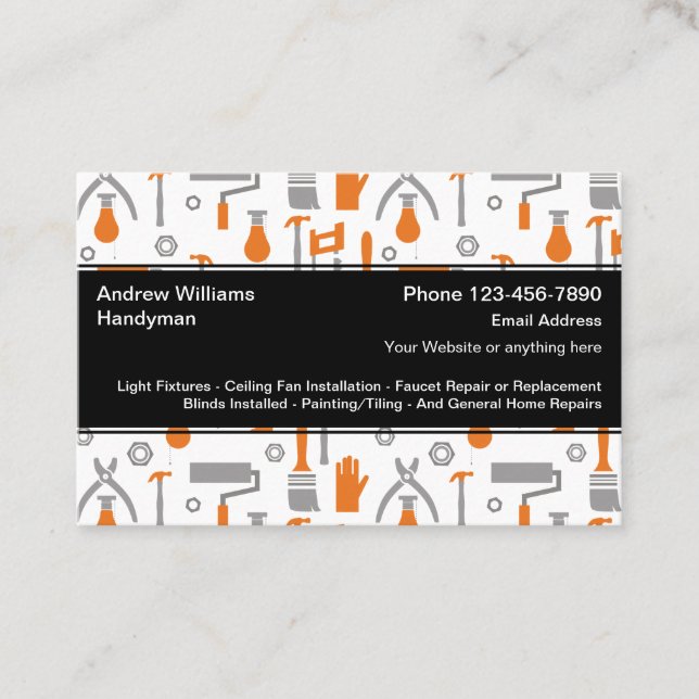 Cartões de visitas exclusivos legal do Handyman (Frente)