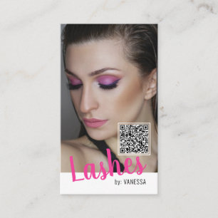Cartões de visitas Eyelash com código QR e fotos