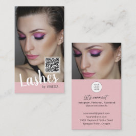Cartões de visitas Eyelash com código QR e fotos