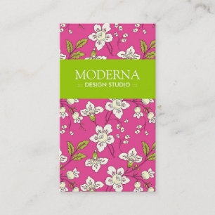 Cartões de visitas florais à moda