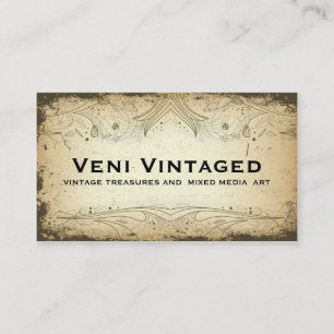 Cartões de visitas florais afligidos vintage