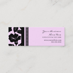 Cartões de visitas florais cor-de-rosa e pretos