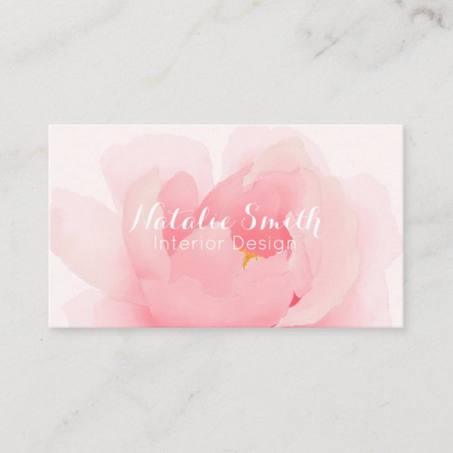 Cartões de visitas florais da flor da peônia da (Frente)