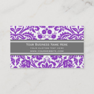 Cartões de visitas florais do damasco cinzento