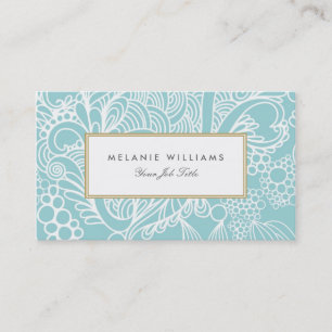 Cartões de visitas Florais Modernos de Aqua