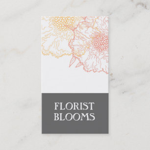 Cartões de visitas Floristas Modernos Cinza Verme