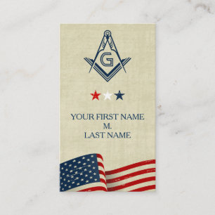 Cartões de visitas Freemason   Antiga bandeira Gl