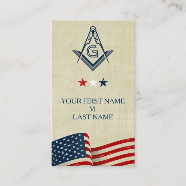 Cartões de visitas Freemason | Antiga bandeira Gló (Frente)
