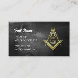 Cartões de visitas Freemason   Preto e Dourado Aq