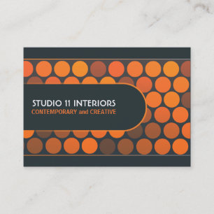 Cartões de visitas Funky Orange Dots Studio Interi