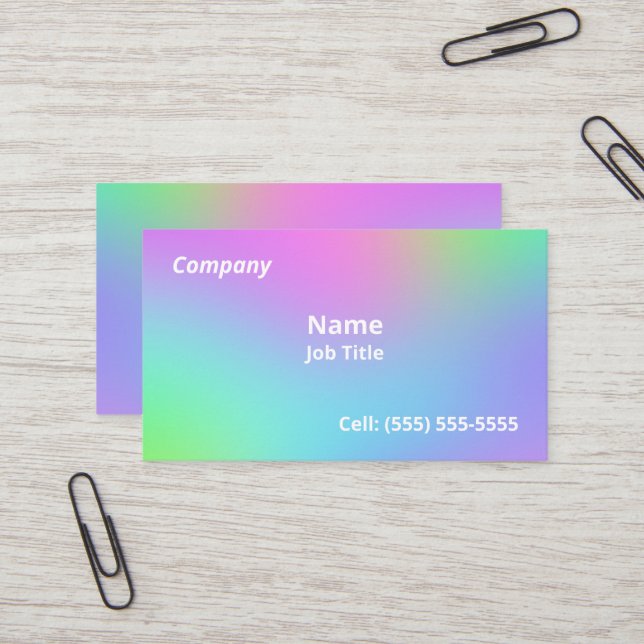 Cartões de visitas Gradientes Suaves do Arco-íris (Frente/Verso In Situ)
