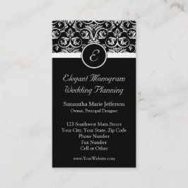 Cartões de visitas grandes pretos do monograma das