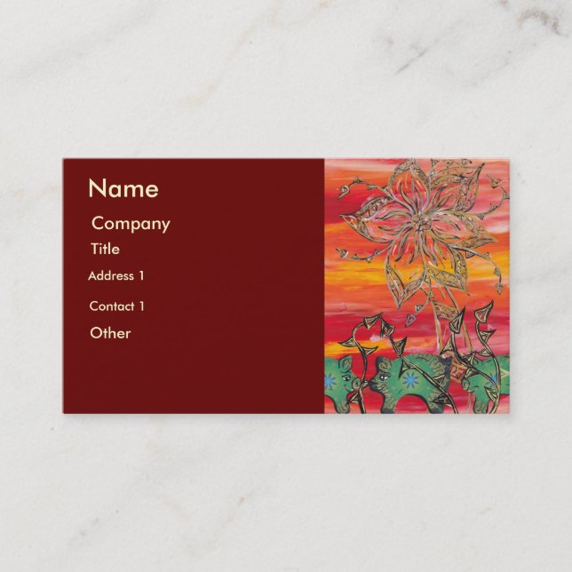 Cartões de visitas Groovy dos porcos (Frente)