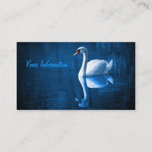Cartões de visitas Grunge Swan Branco