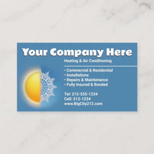 CARTÕES DE VISITAS HVAC PERSONALIZÁVEIS (Frente)