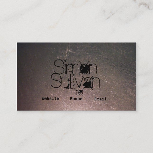 Cartões de visitas inoxidáveis riscados (Frente)