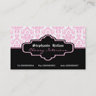 Cartões de visitas internas do damasco branco-rosa