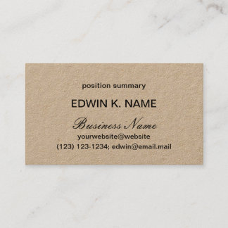 Cartões de visitas Kraft Profissionais Simples