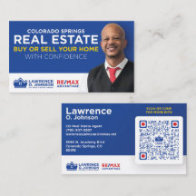 Cartões de visitas Lawrence O. Johnson Real Estate