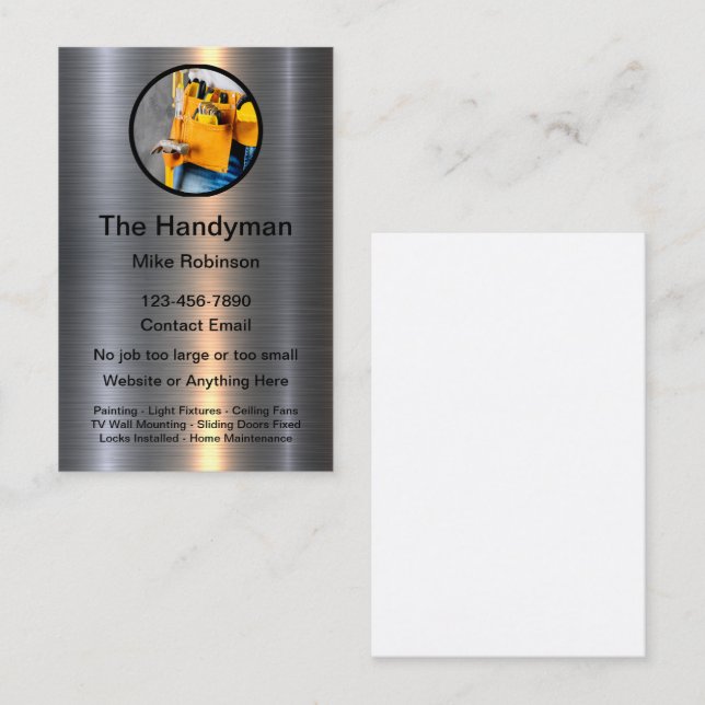 Cartões de visitas Legal Classy Handyman (Frente/Verso)