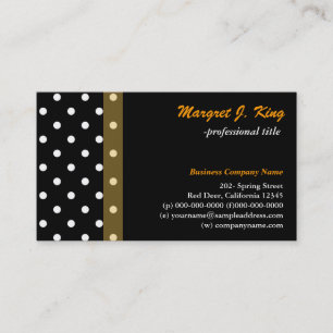 cartões de visitas Legal de bolinhas brancas e pr