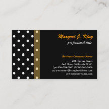 cartões de visitas legal de bolinhas brancas e pre