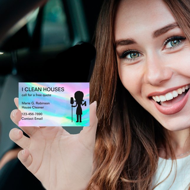 Cartões de visitas legal e simples de limpeza de c (Criador carregado)