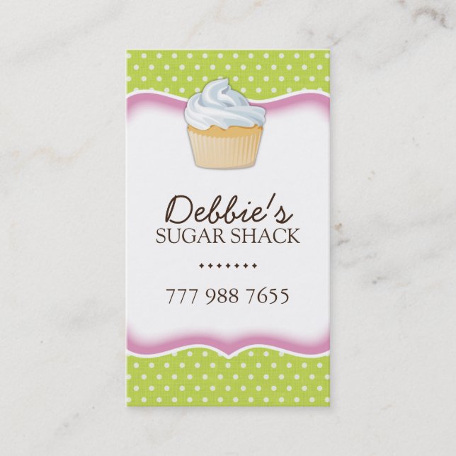 Cartões de visitas lunáticos do cupcake (Frente)