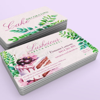 Cartões de visitas Lusciosos de Bolo de Amoras