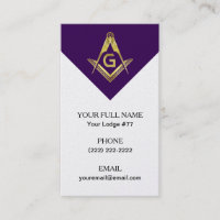 Cartões de visitas Maçônicas Grand Lodge - Roxo e