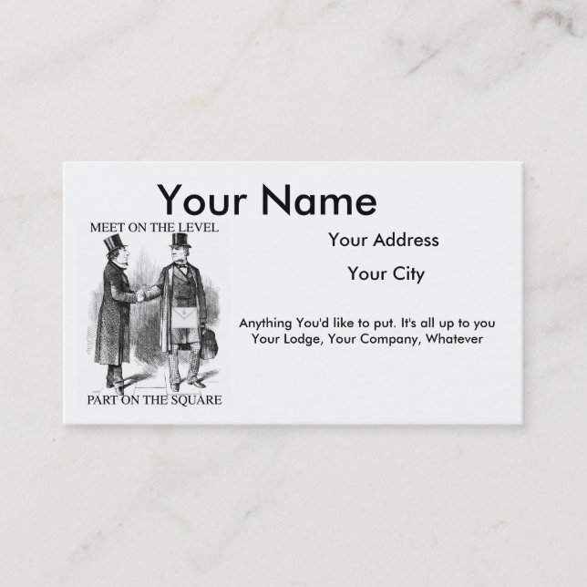 Cartões de visitas maçónicos (Frente)