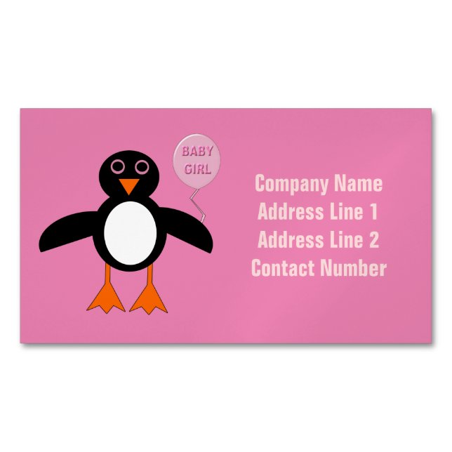 Cartões de visitas Magnéticos de Gir Penguin, Bebê (Frente)