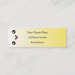 Cartões de visitas magros da cara feliz de Kawaii