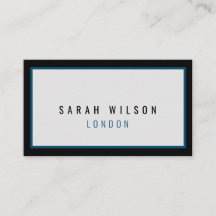 Cartões de visitas marinhos negros minimalistas mo