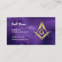 Cartões de visitas Masonic Grand Lodge | Roxo e Do