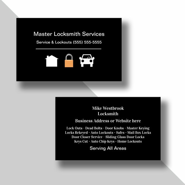 Cartões de visitas Master Locksmith Professional (Criador carregado)