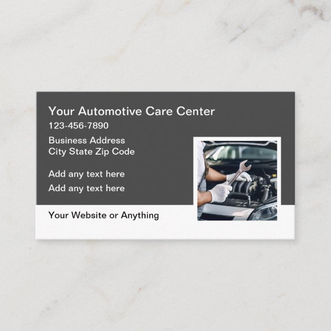 Cartões de visitas mecânicos dos serviços de repar (Frente)