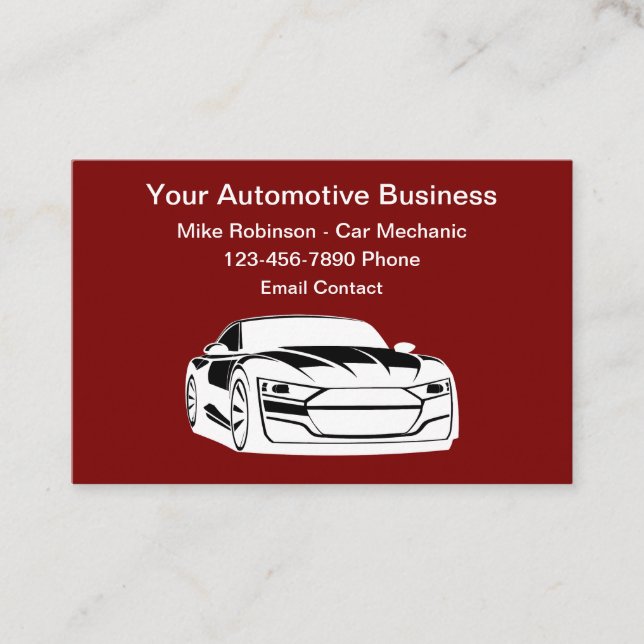 Cartões de visitas Mecânicos Para Automóveis Simpl (Frente)