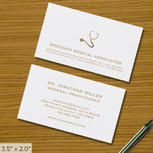 Cartões de visitas Médicos Elegantes Simples