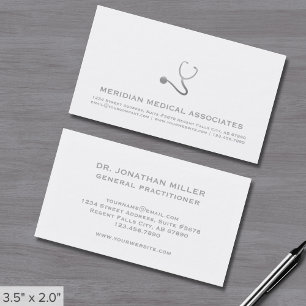 Cartões de visitas Médicos Elegantes Simples