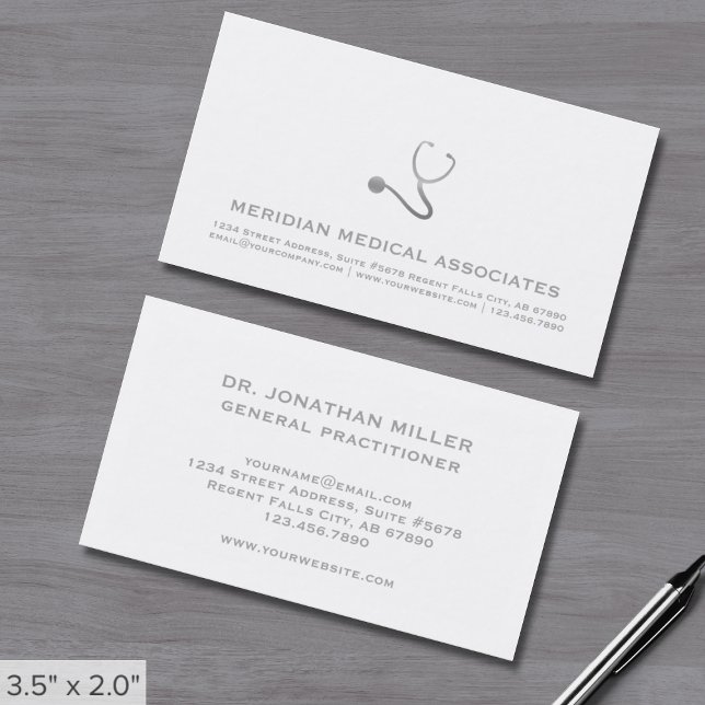 Cartões de visitas Médicos Elegantes Simples (Criador carregado)