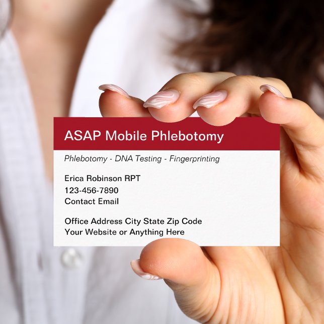 Cartões de visitas Médicos Flebotomistas Móveis (Criador carregado)